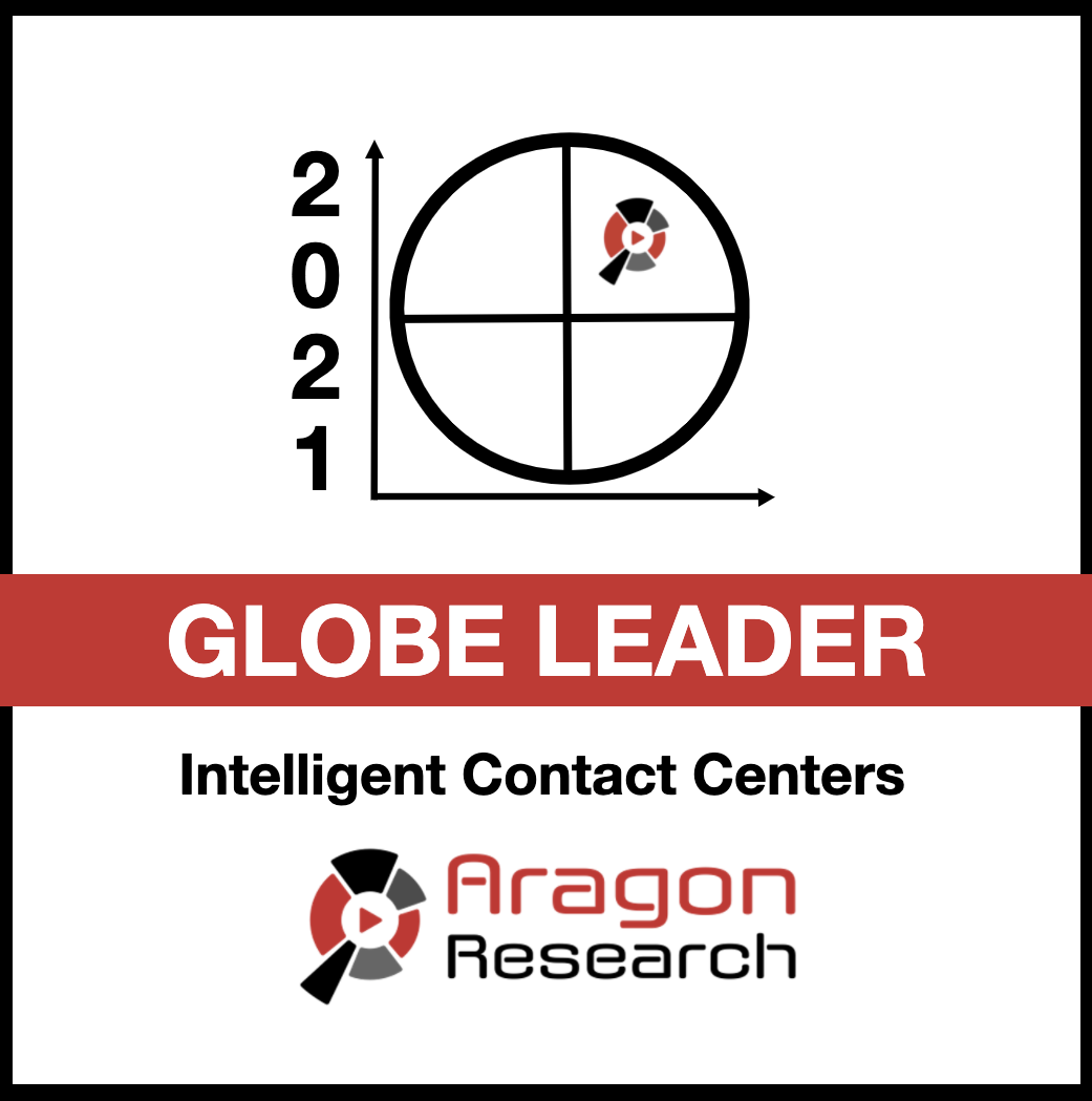 Aragon Research 2021 Globe Leader for Intelligent Contact Centers Award icon