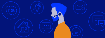 graphic of man and headset on him