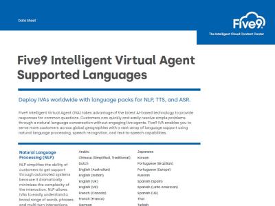 Five9 Datasheet Language Support 