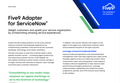 Five9 Adapter for ServiceNow Data Sheet
