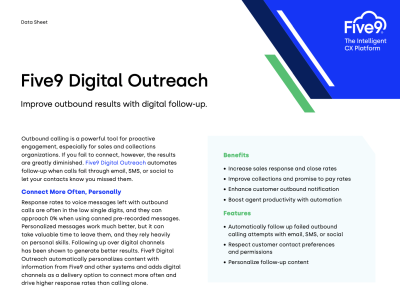 Five9 Digital Outreach Datasheet