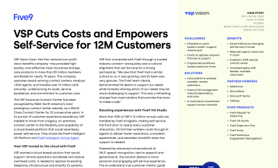Image detailing VSP's cost-cutting strategies and self-service solutions for 12 million customers.