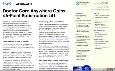 Document featuring text about Doctor Care Anywhere's satisfaction improvement, with logos.