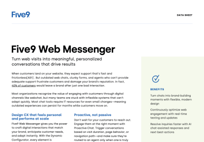 Five9 Web Messenger Data Sheet thumbnail