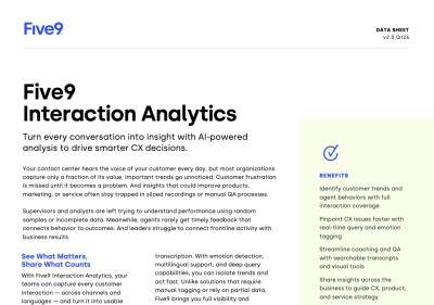 Five9 Interaction Analytics