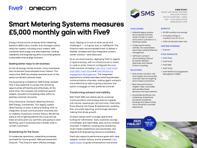 Report detailing Smart Metering Systems' £5,000 monthly gain with Five9 integration.