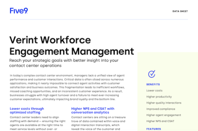 Document titled "Verint Workforce Engagement Management" with text and headings.