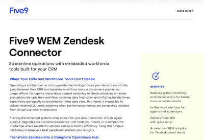 Five9 WEM Zendesk Connector Thumbnail