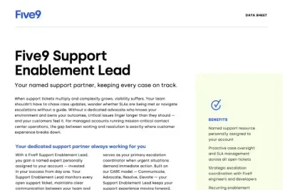 Five9 Support Enablemet Lead