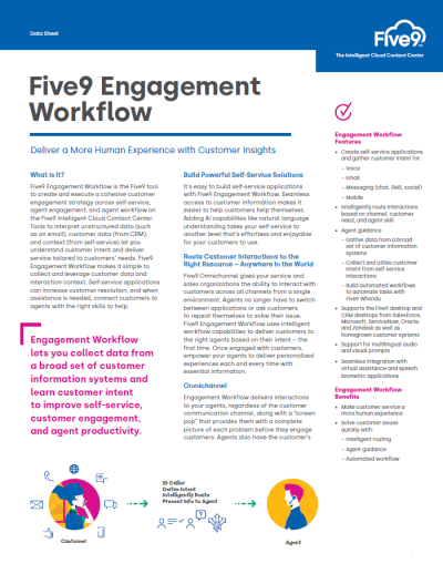 Five9 Engagement Workflow Datasheet Screenshot