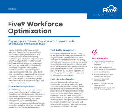 Five9 Workforce Optimization Datasheet Thumbnail