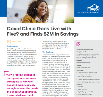 Covid Clinic Case Study Screenshot