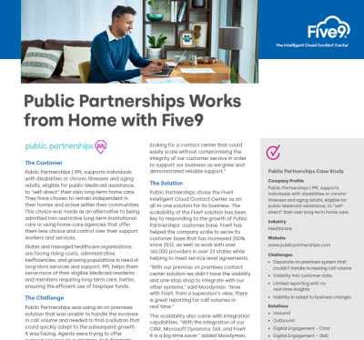 Public Partnerships Works from Home with Five9