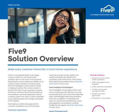 Five9 Solution Overview Screenshot