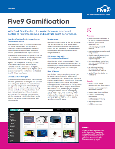 Five9 Gamification Datasheet Screenshot
