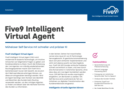 Vorschaubild zum Datenblatt des intelligenten virtuellen Agenten von Five9
