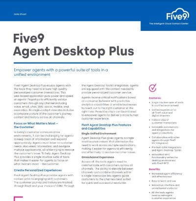 Five9 Agent Desktop Plus Datasheet Thumbnail
