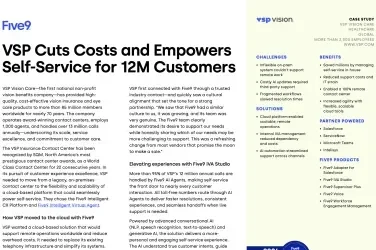 Image detailing VSP's cost-cutting strategies and self-service solutions for 12 million customers.