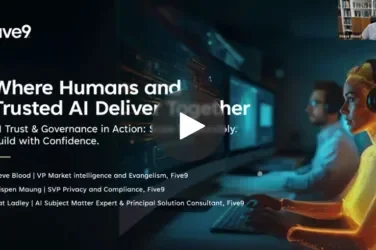 A person interacts with a digital interface, showcasing teamwork with AI technology.