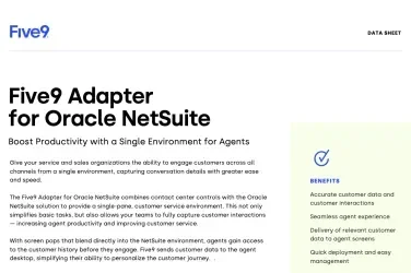 Five9 Adapter for Oracle NetSuite