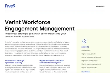 Document titled "Verint Workforce Engagement Management" with text and headings.