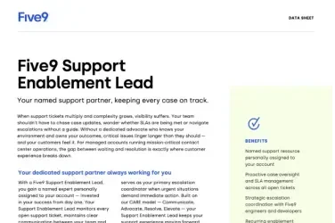 Five9 Support Enablemet Lead