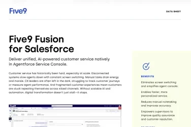 Five9 Fusion for Salesforce Data Sheet