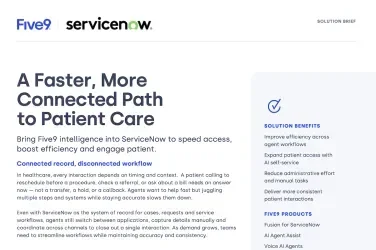 Text-based graphic promoting a connected patient care service, featuring headings and descriptive content.