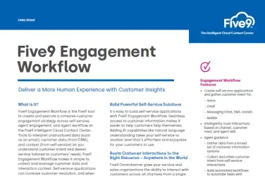 Five9 Engagement Workflow Datasheet Screenshot