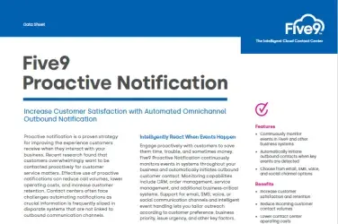 Five9 Proactive Notification Datasheet Screenshot
