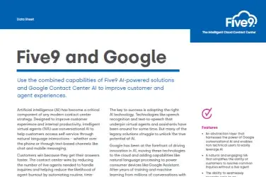 Five9 and Google CCAI