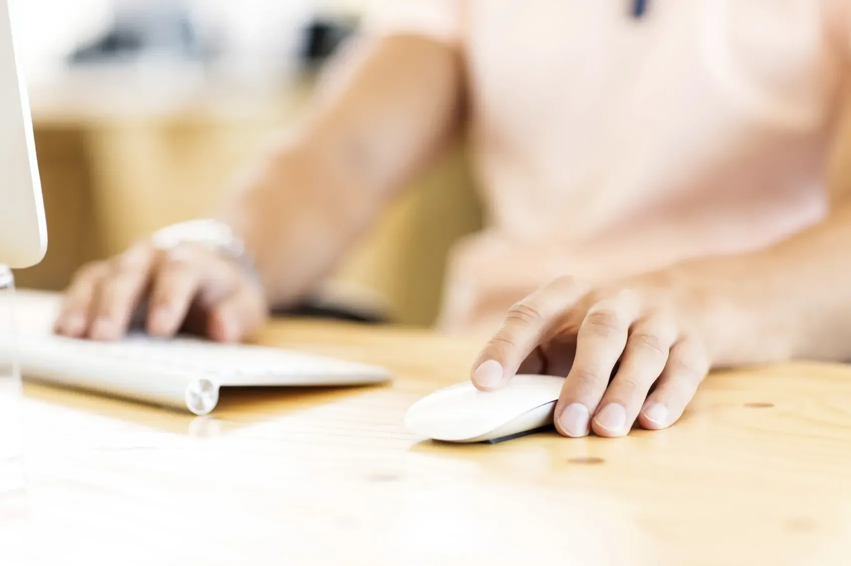 someone working on the computer 