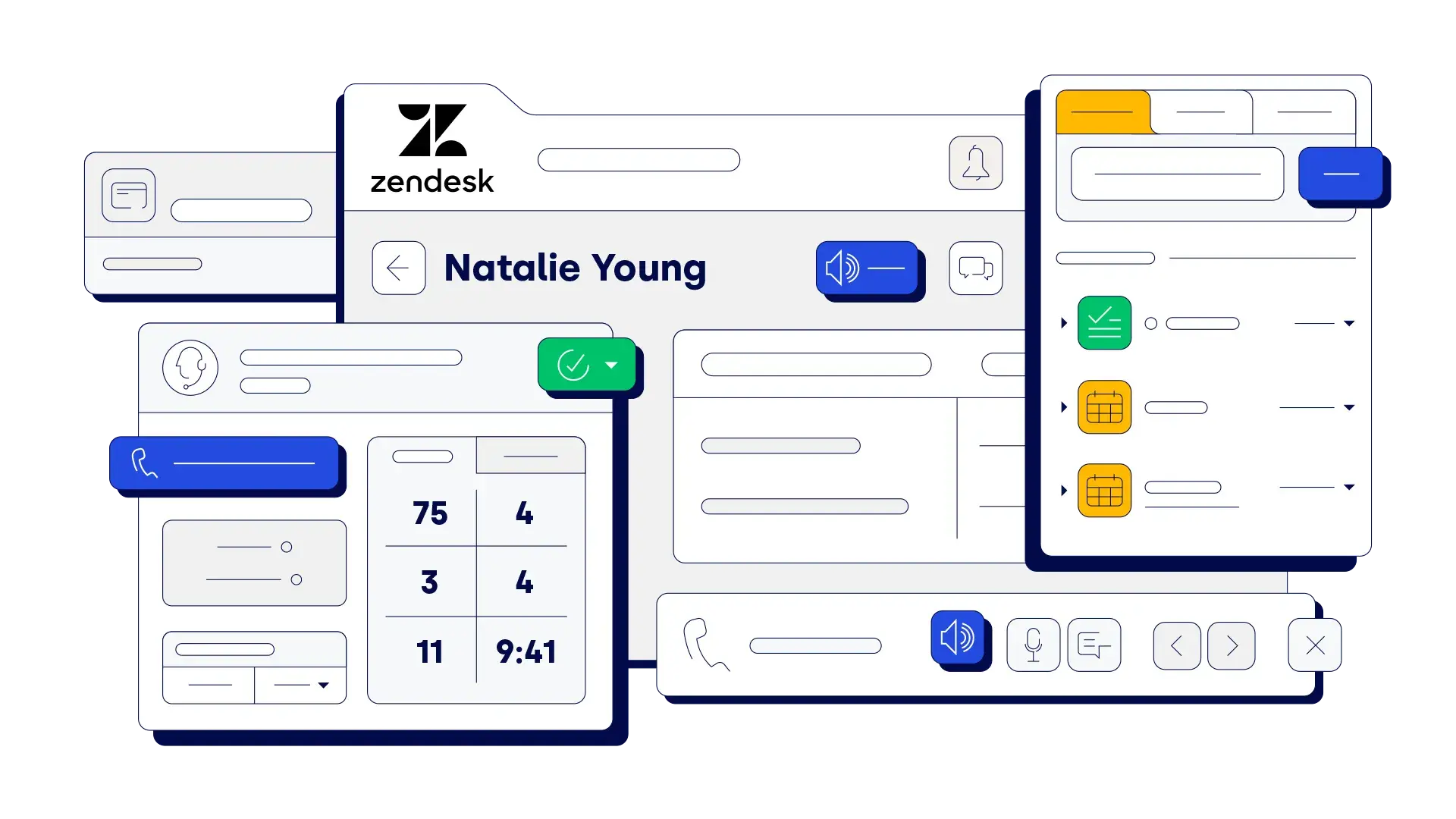 A colorful graphic of Zendesk Integration with Five9