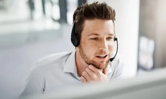 Man Working with Headset