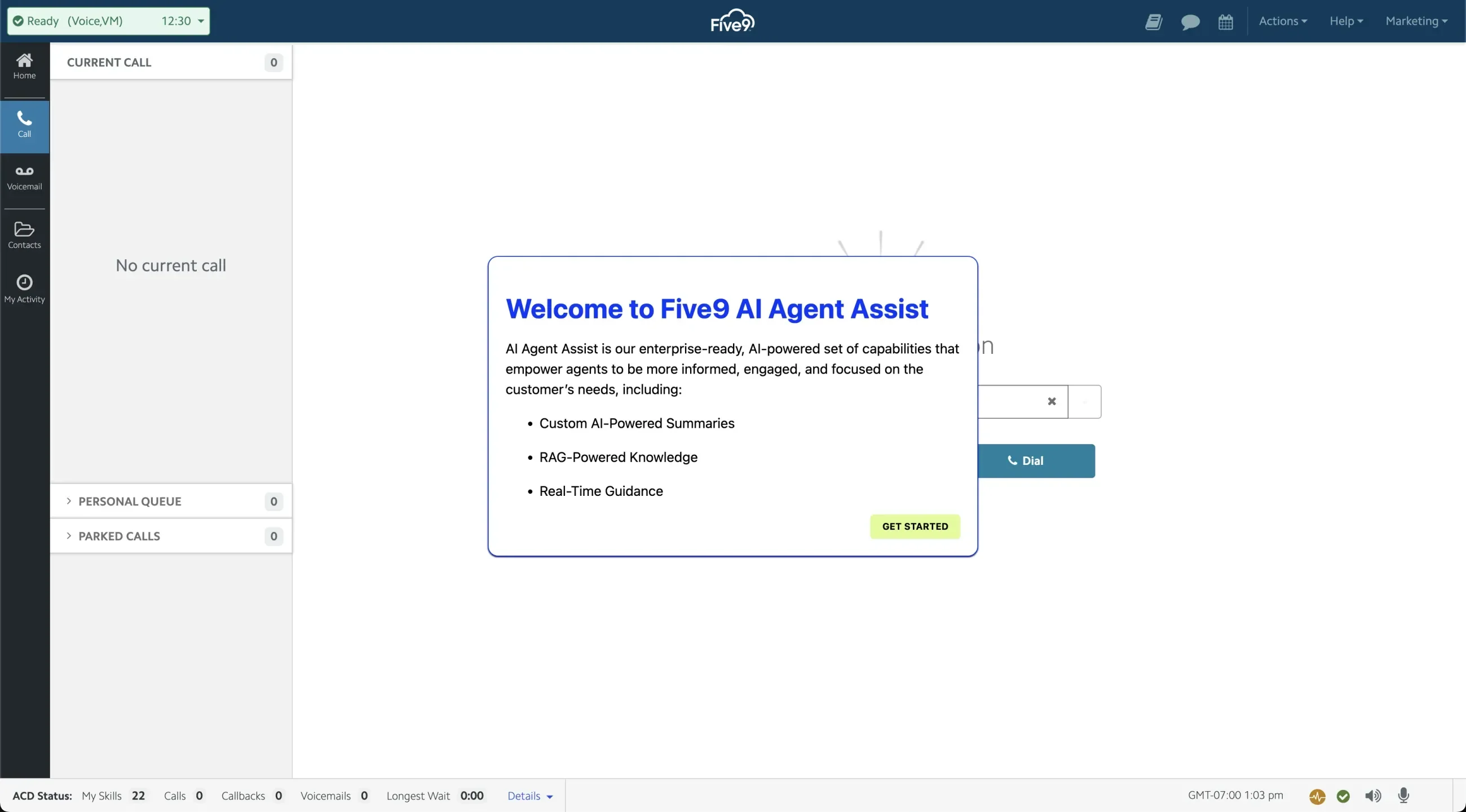 Popup window with instructions and options for user engagement on a web interface.