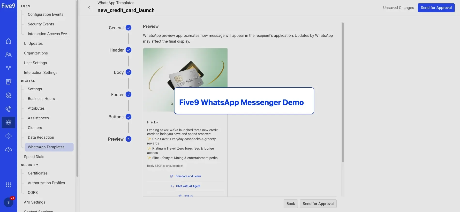 Screenshot of a user interface displaying WhatsApp Messenger features and settings.