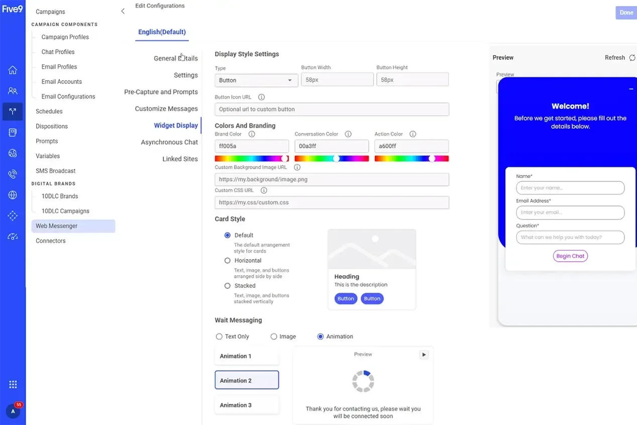 Five9 Web Messenger Demo