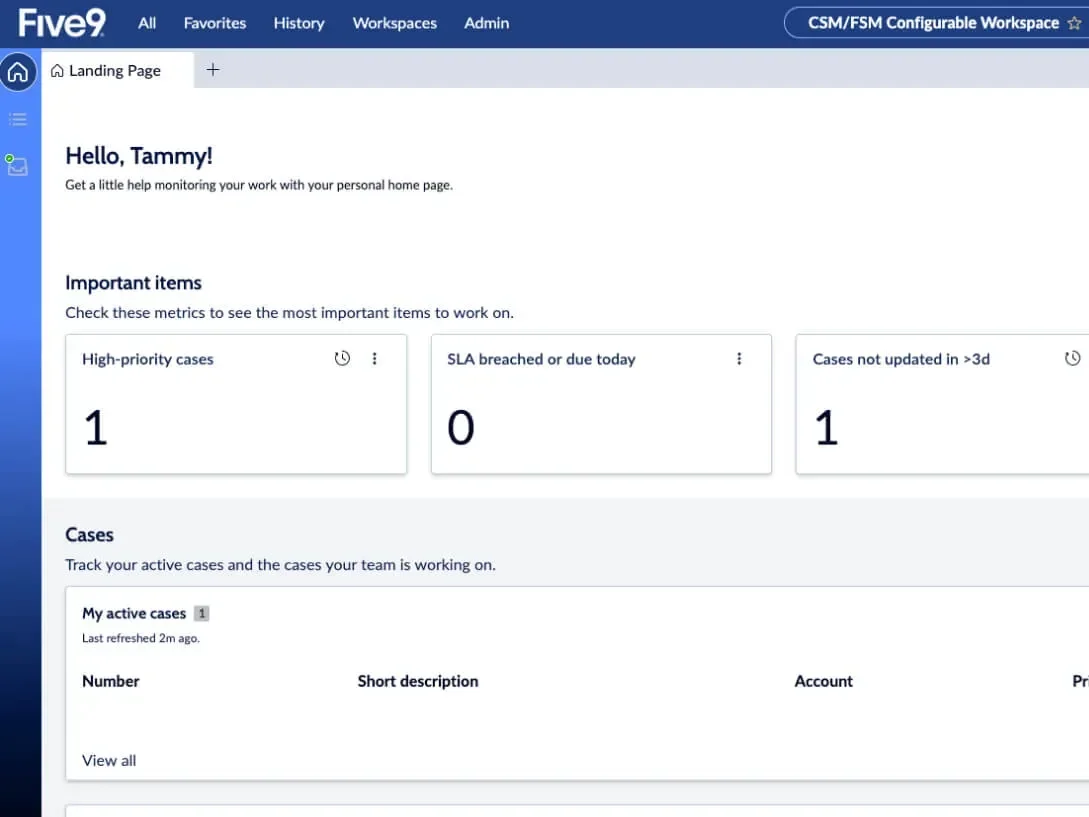 Five9 ServiceNow product tour