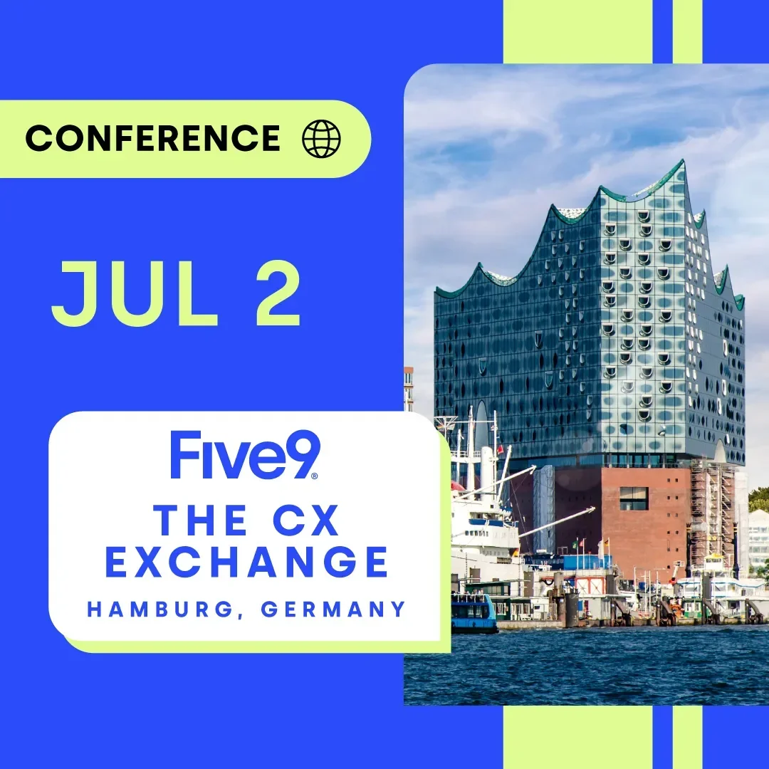 Modern building with wavy design near a waterfront; event details in vibrant graphics.