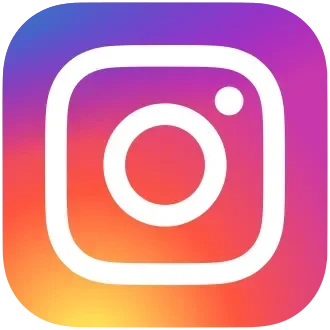 Instagram logo featuring a simple white camera icon on a gradient background.