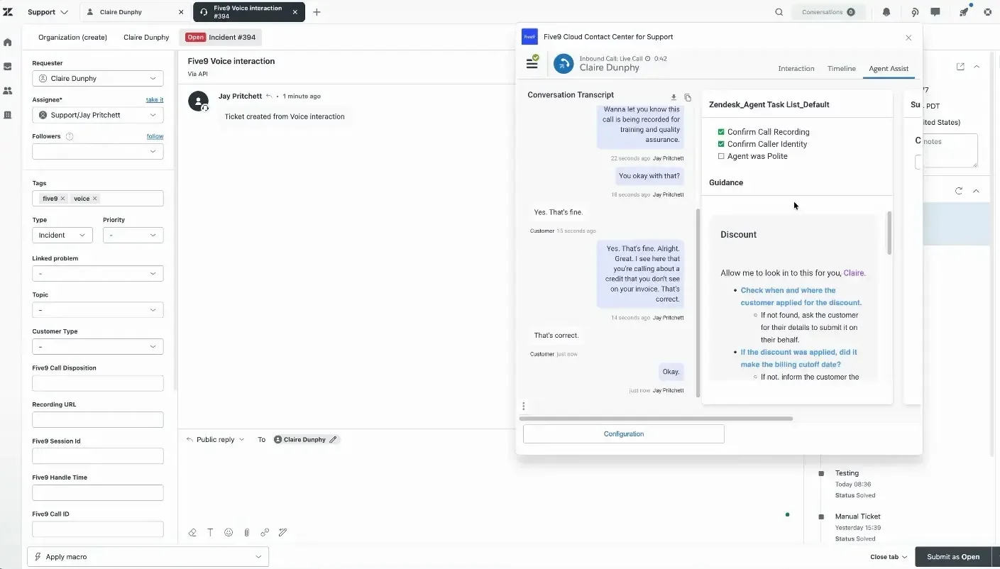 A split-screen interface showing a messaging app and user settings on a computer.