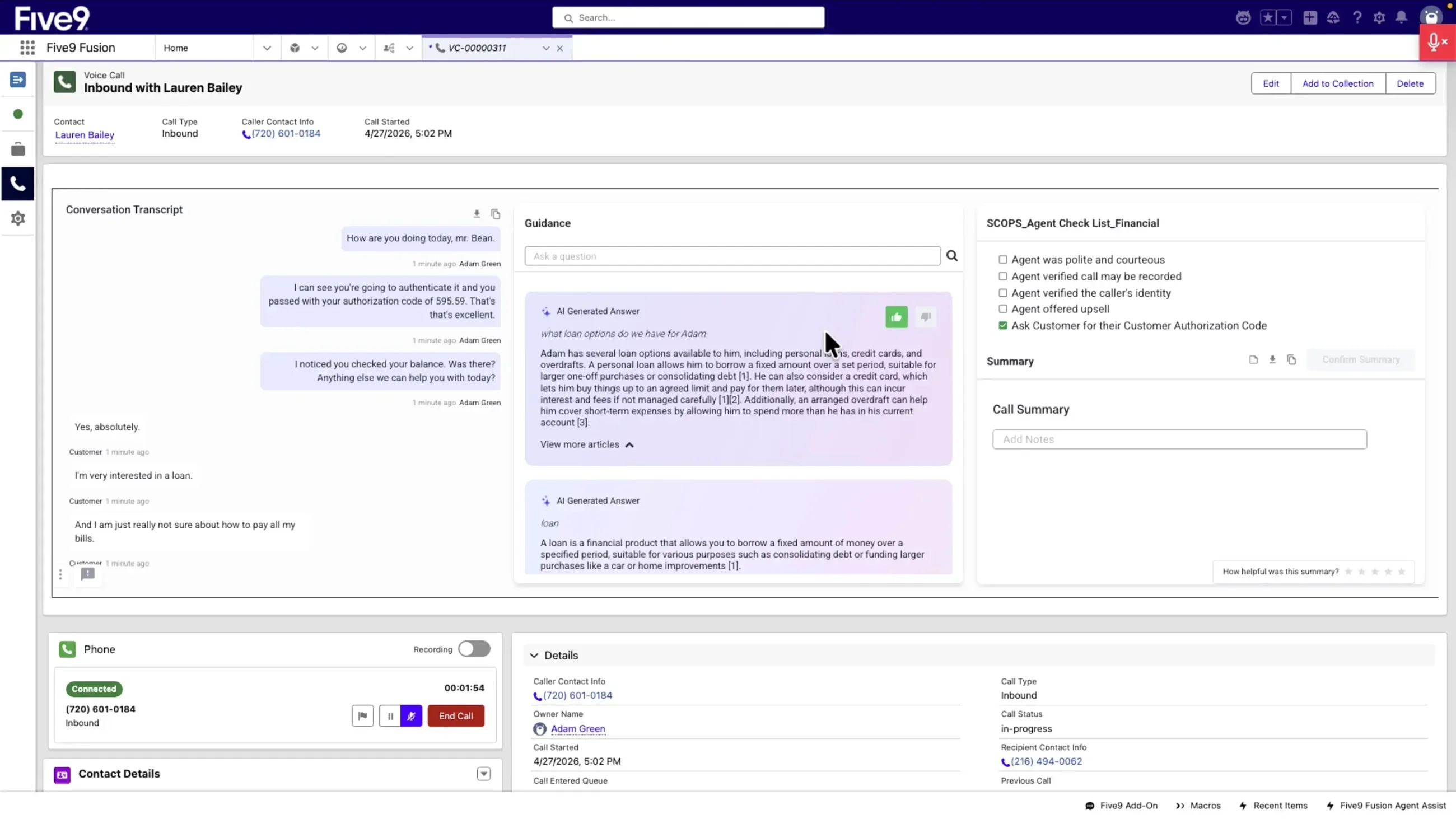 Five9 Fusion for Salesforce - Agent Assist