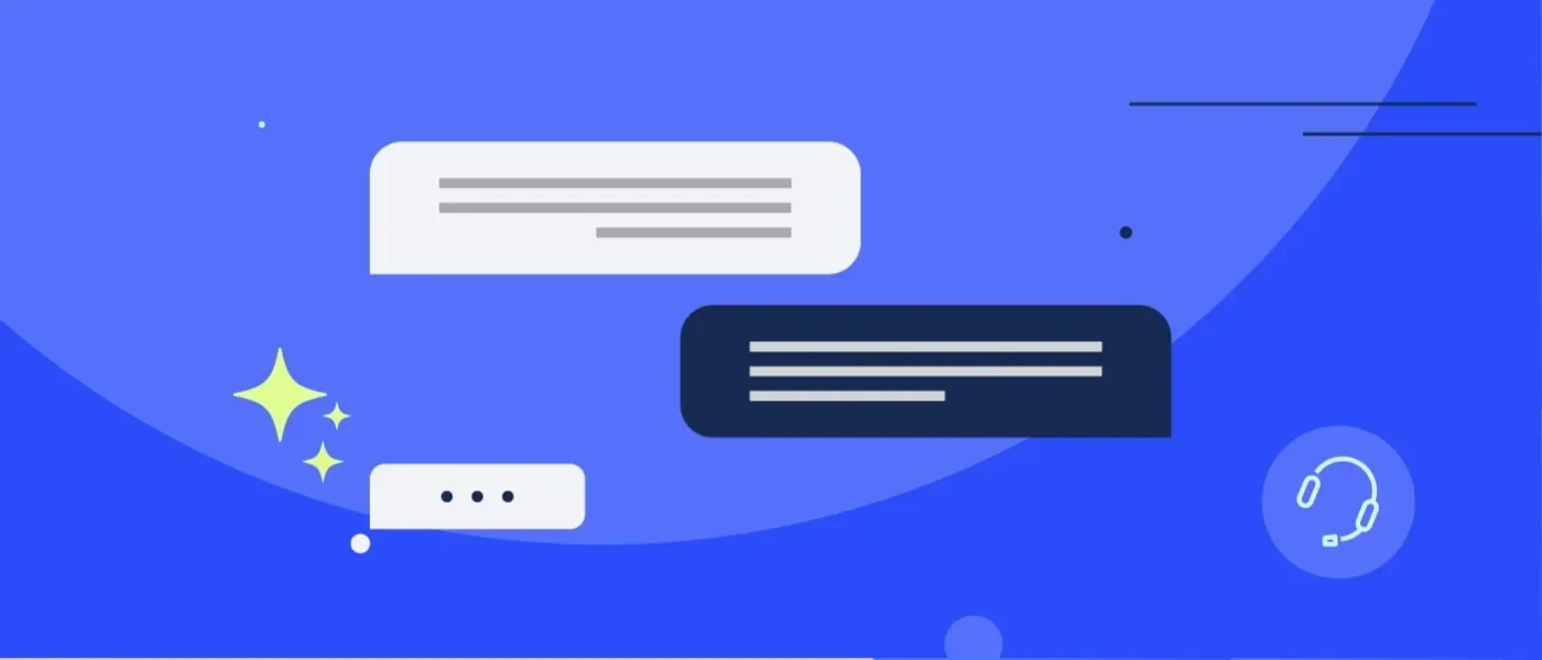 Gray and Blue Chat Bubbles with Typing Icon