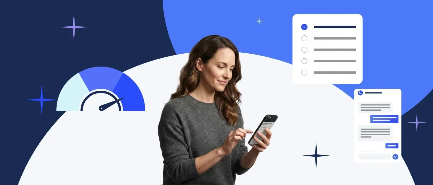 Woman taking a survey for customer feedback